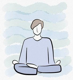 desenho de homem em posição de yoga