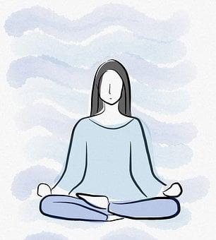 desenho de mulher em posição de yoga