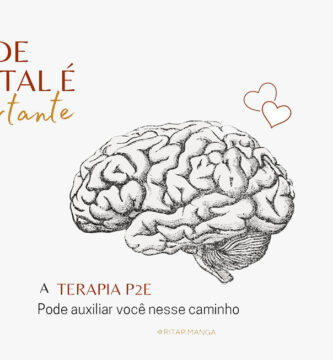 desenho de um cérebro de maneira simplificada e logomarca da autora